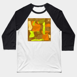 Mazipoodles Psychedelic Egyptian Collage Cinnamon Brown Lime Green Baseball T-Shirt